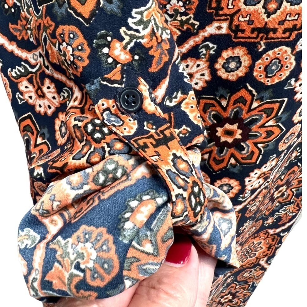 Loft Outlet Floral Long Tab Sleeve Shift Dress Womens Medium - Picture 5 of 12